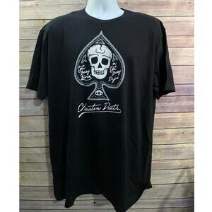 Cheatin Death T-Shirt Size XL Black Skull Spade Graphic Tee Streetwear Style